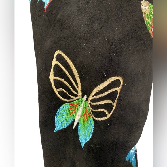 Funny She Jill FSJ Knee High Embroidered Butterfly Boots Size 9 like new - Picture 11 of 12